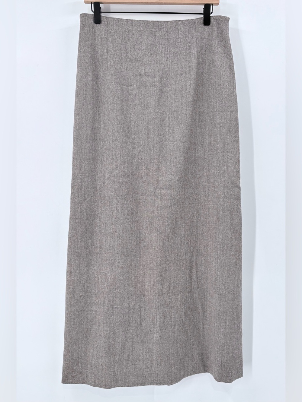 Moschino Gray Virgin Wool Blend Long Skirt